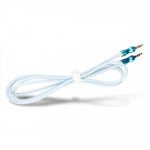 Wholesale Auxiliary Music Cable 3.5mm to 3.5mm Wire Cable with Metallic Head (Blue)